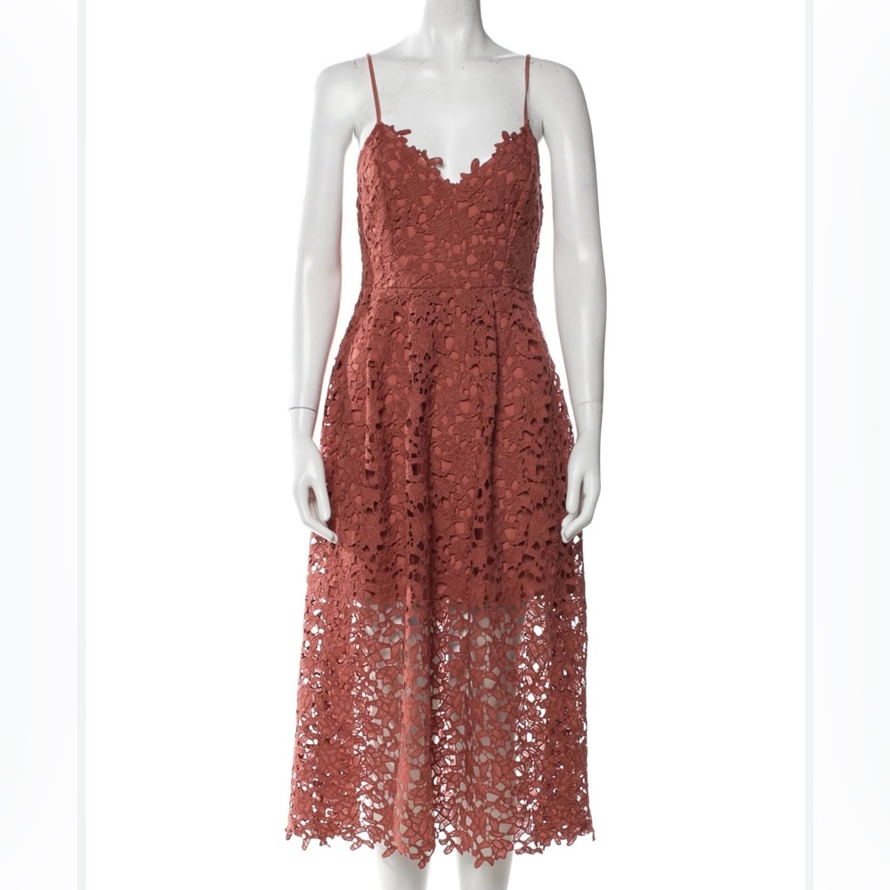 ASTR lace pattern midi dress